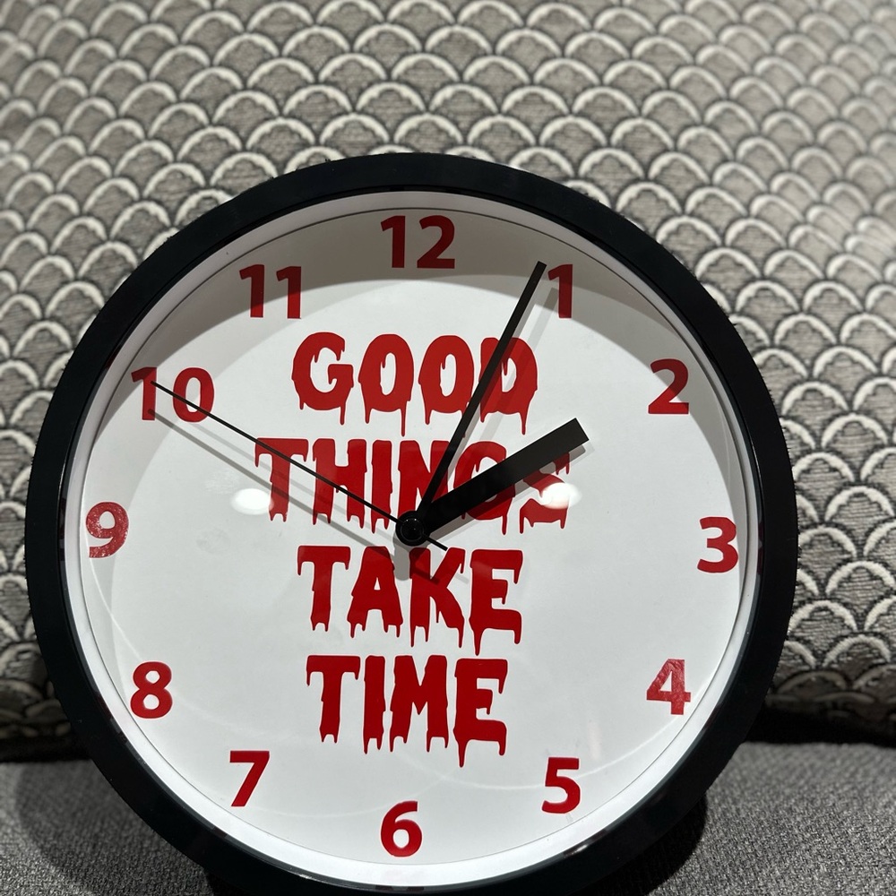 Custom wall clock ( Good Things Take Time ) - Picture 6 of 9